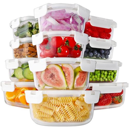 24 Pack Glass Food Storage Containers with Lids