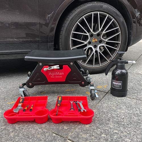 AgiiMan Rolling Mechanic Stool with Tool Storage