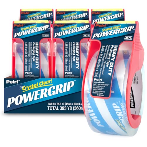 6 Pack Heavy Duty Packing Tape Rolls with Dispensers
