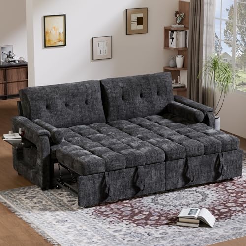 Adjustable Sleeper Sofa Bed with Side Table