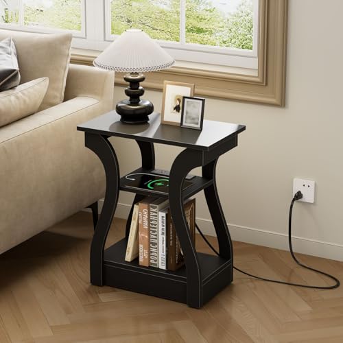 3 Tier End Table with Charging Station
