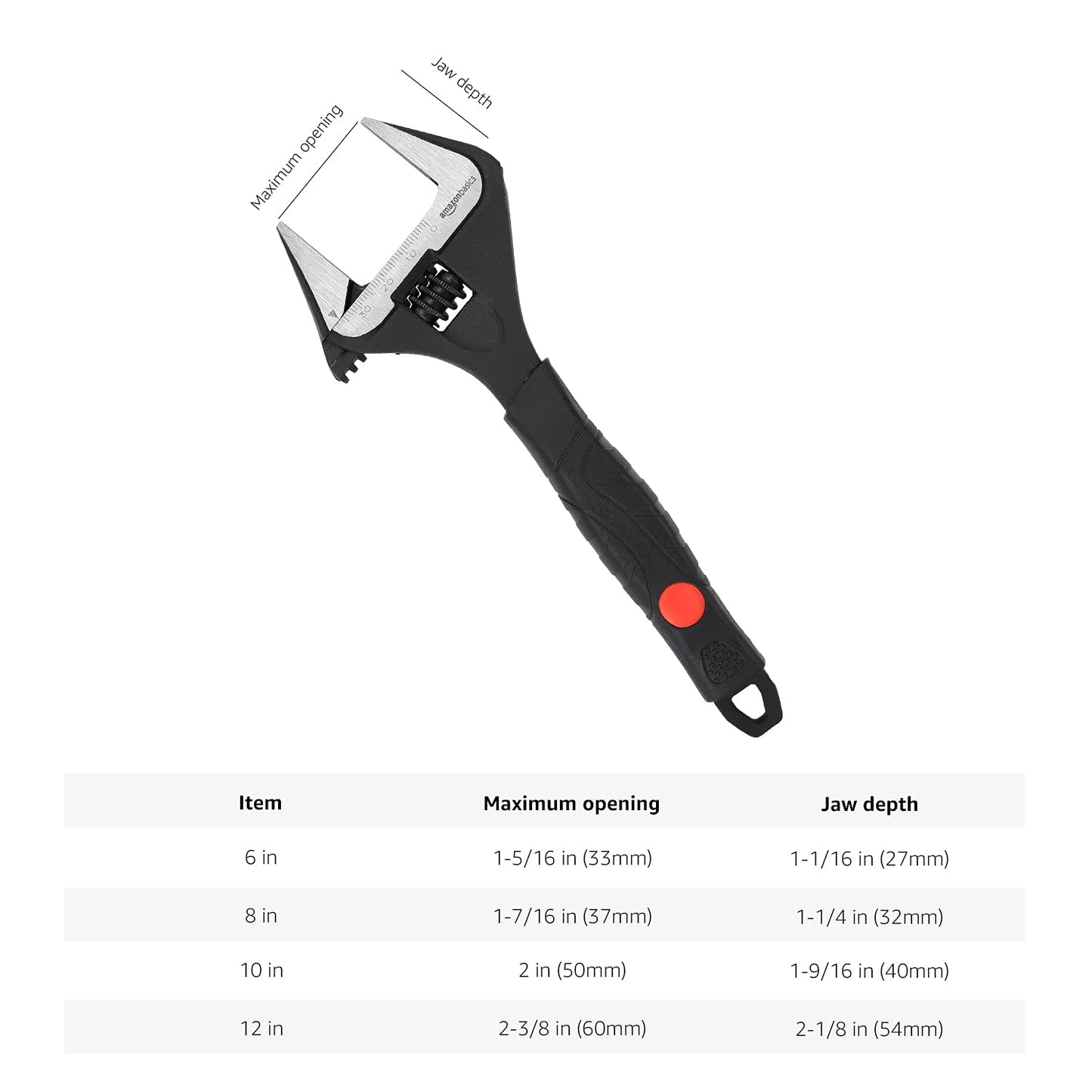 4-Piece Adjustable Wrench Set by Amazon Basics