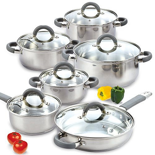 12-Piece Stainless Steel Induction Cookware Set