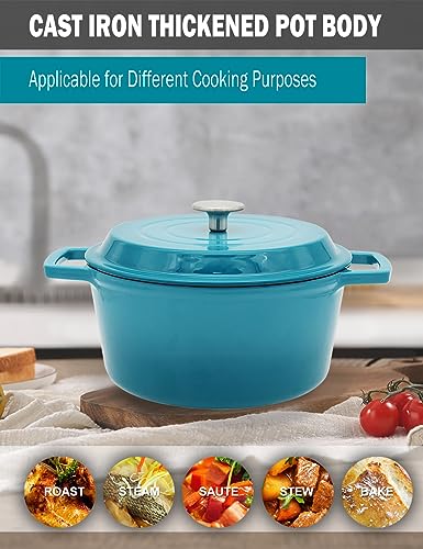 4.2 QT Cast Iron Dutch Oven for Cooking