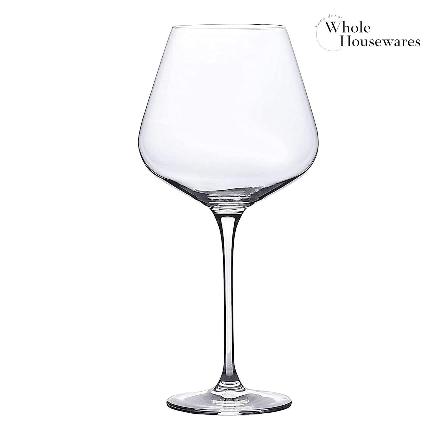 WHOLE HOUSEWARES | Wine Glasses Set of 4 | Hand Blown Italian Style Crystal Clear Glass with Stem | Red Wine Glasses Lead-Free Premium glasses as gift sets (25 oz)