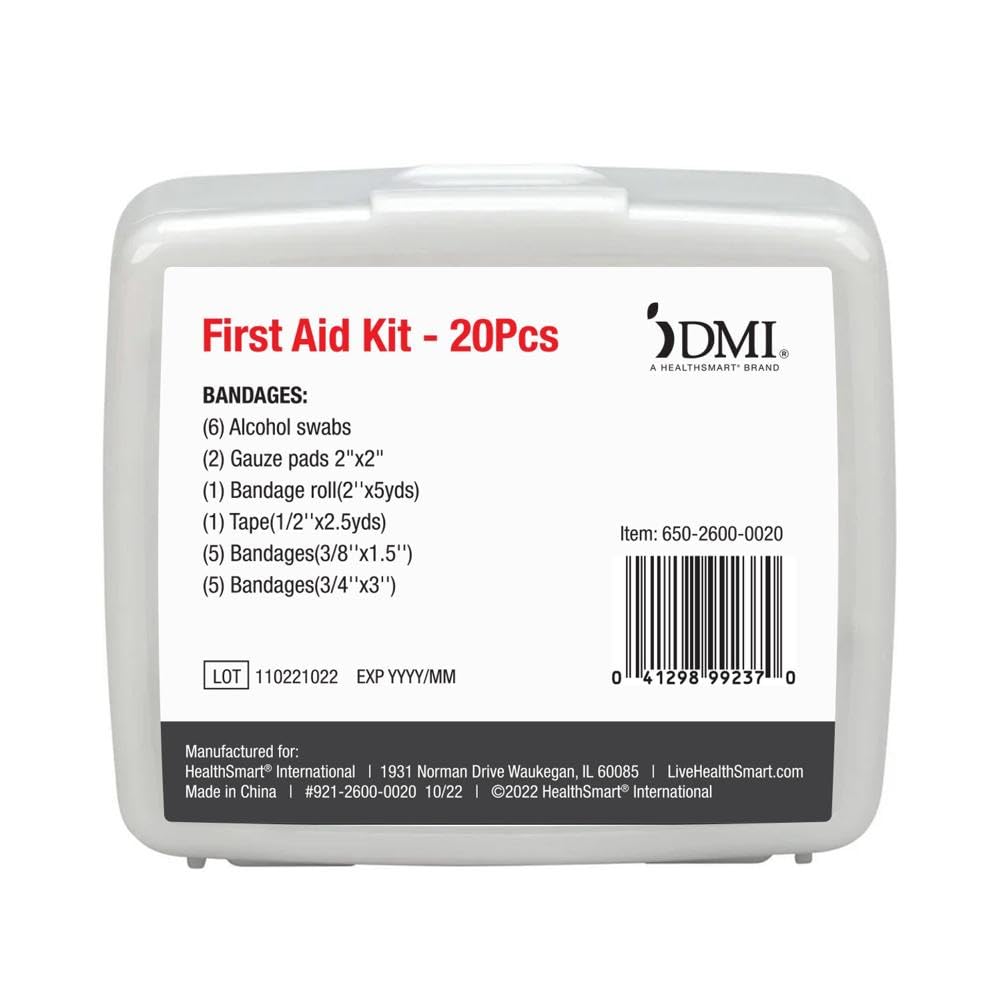 DMI 20-Piece First-Aid Kit, Portable & Durable