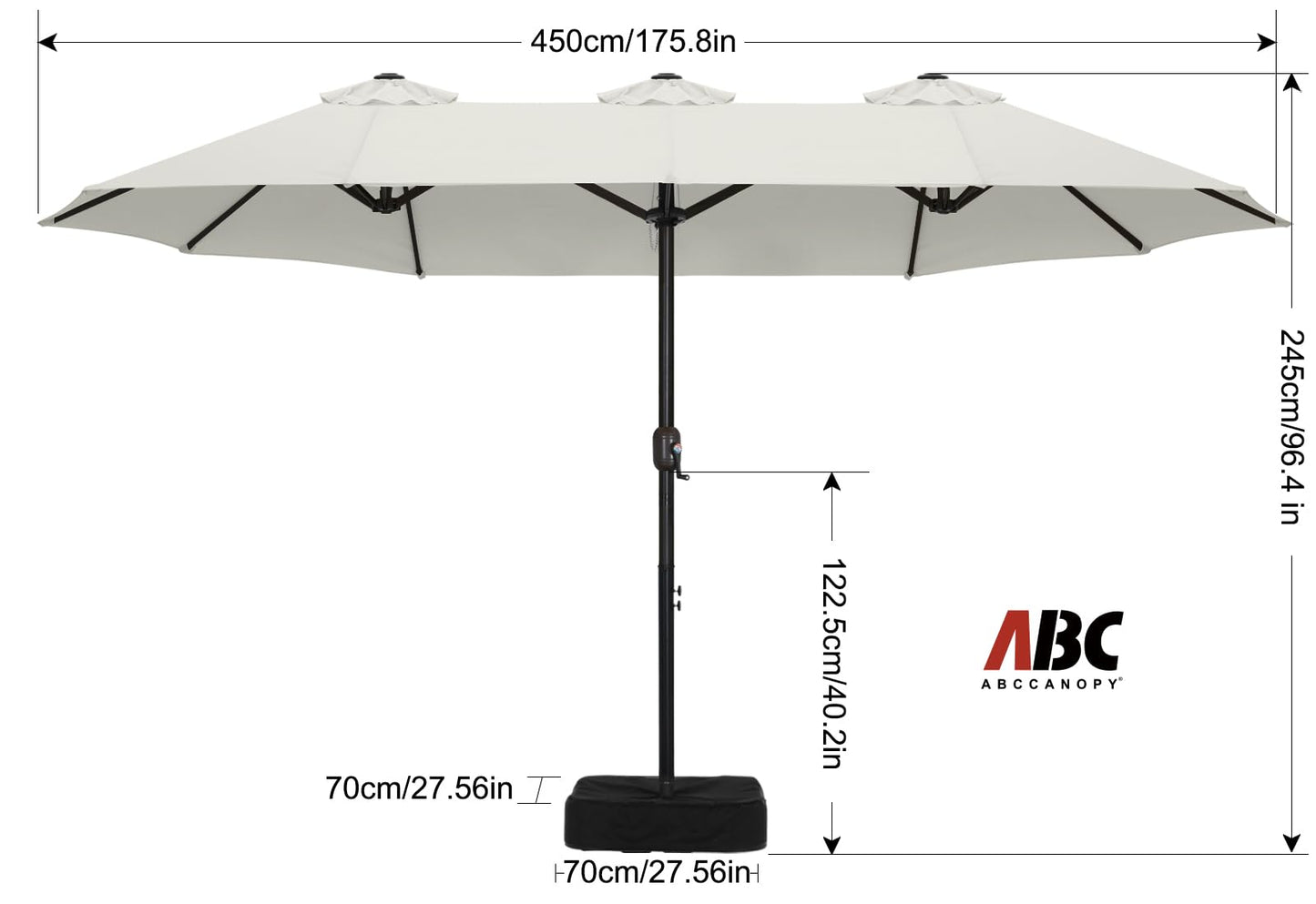 ABCCANOPY 15FT Double Sided Pool Umbrella