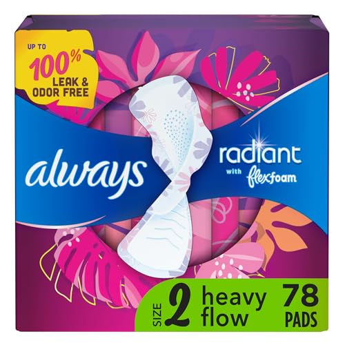 78 Count Always Radiant Heavy Absorbency Pads with Wings