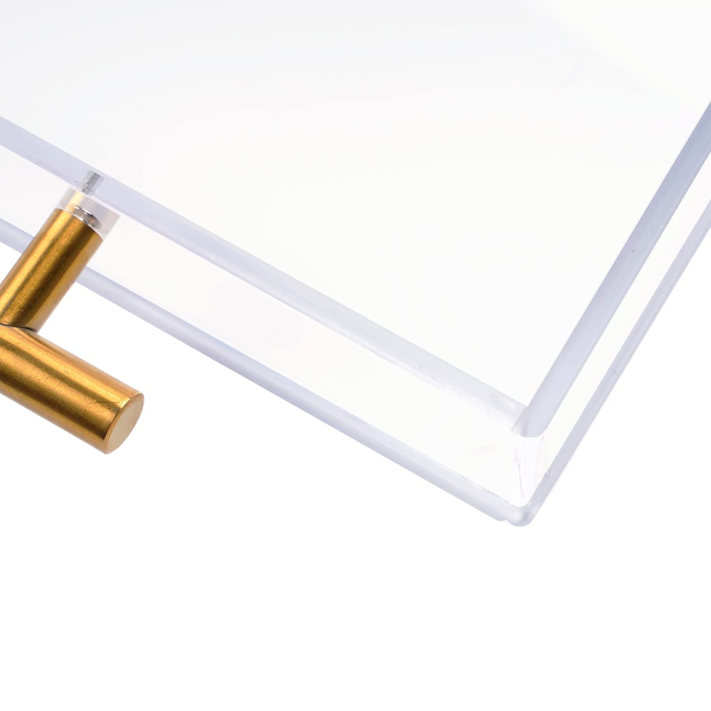 Clear Acrylic Serving Tray with Golden Handles