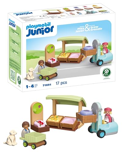 Playmobil Organic Market Stall and Forklift Playset