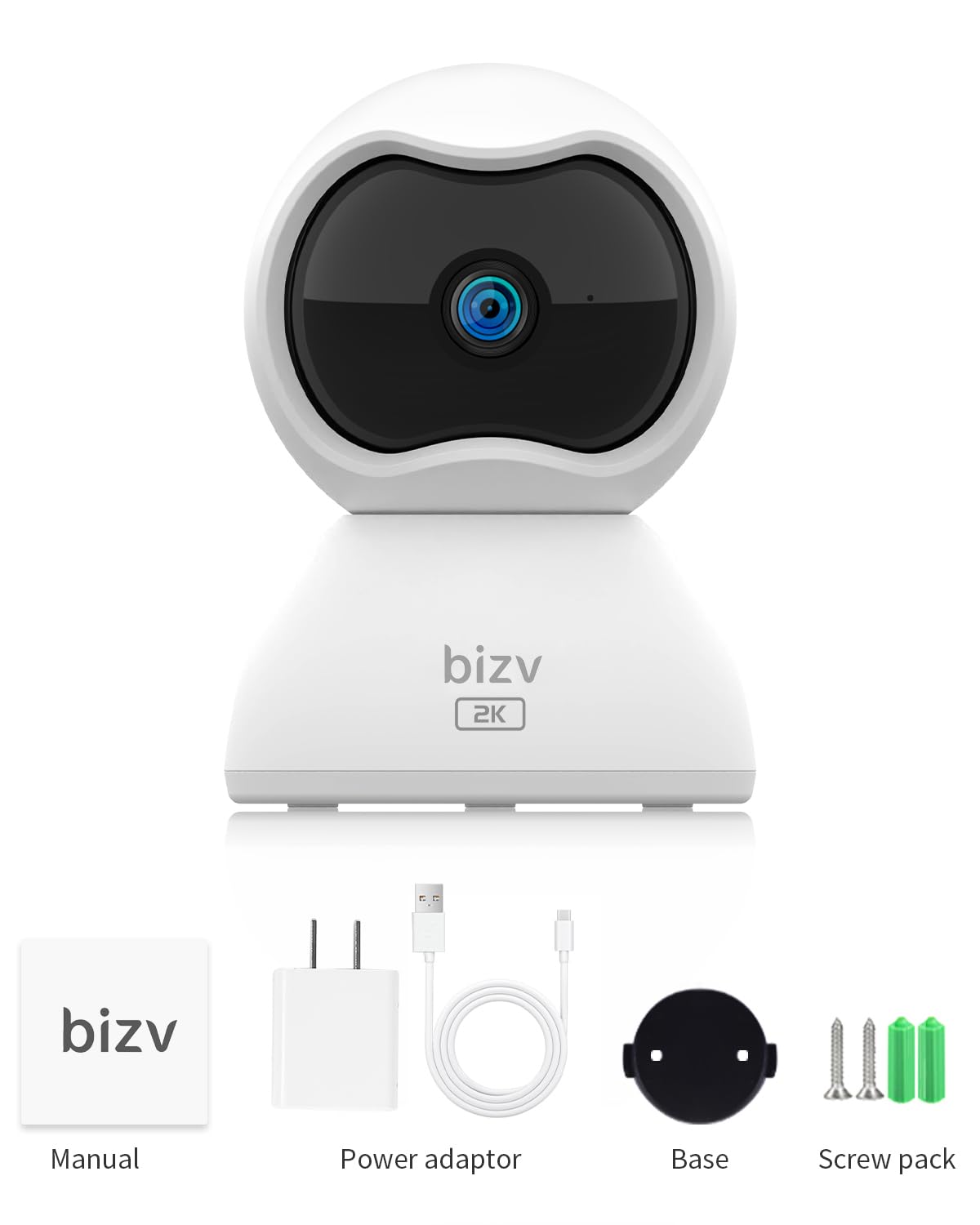 2K HD Pan/Tilt Indoor Security Camera with Audio