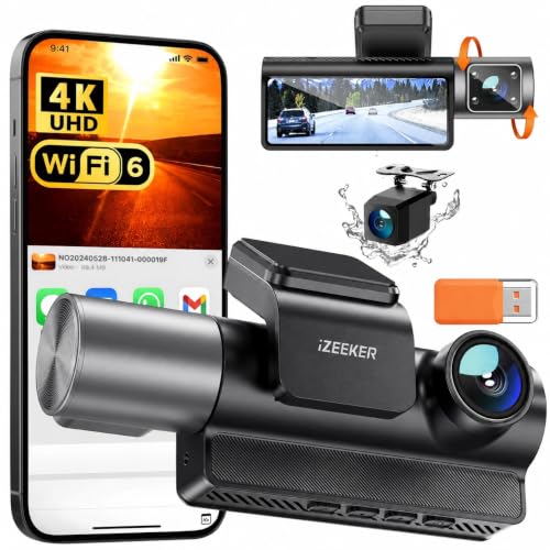 iZEEKER 4K 3-Channel Front and Rear Dash Cam