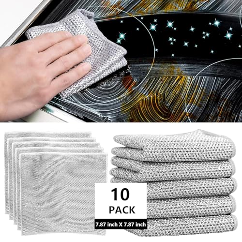 10 Pack Non-Scratch Metal Dish Cleaning Cloths