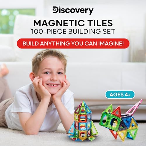 Discovery Kids 100-Piece 3D Magnetic Tile Set
