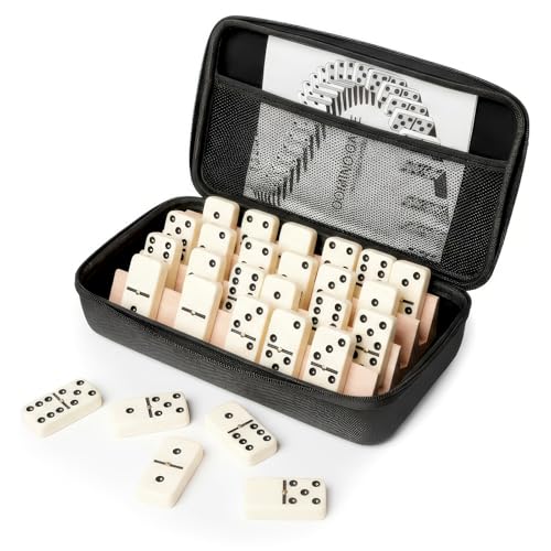 Double 6 Dominoes Set with Racks and Case