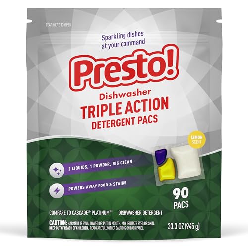 90 Count Presto! Triple Action Dishwasher Pacs