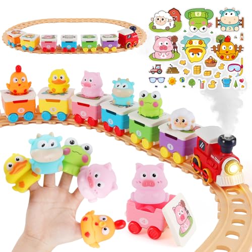 Mist Steam Musical Farm Train Set Toy