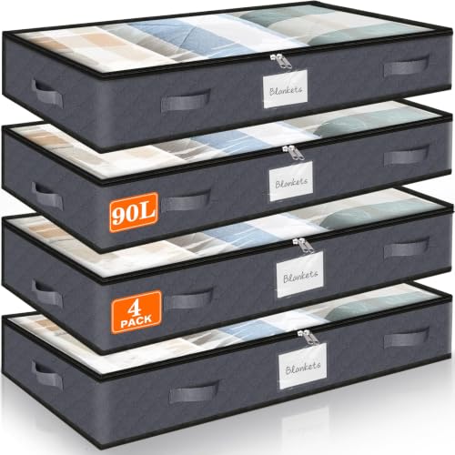 4 Pack 90L Under Bed Storage Bags