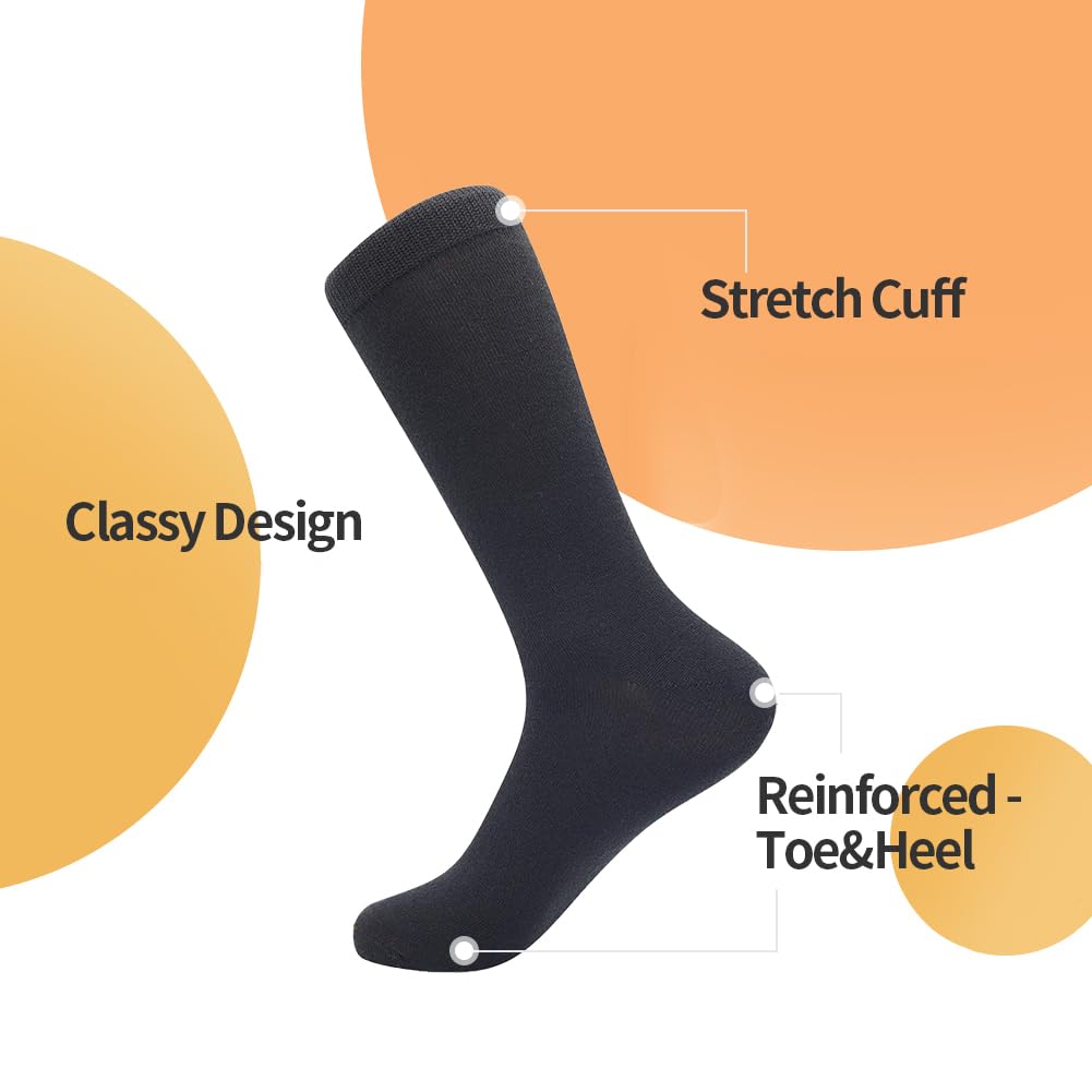 BISOUSOX Merino Wool Socks for Men, Wool Socks Mens Thin Warm Dress Crew Socks Birthday Gift for Men Dad Boyfriend