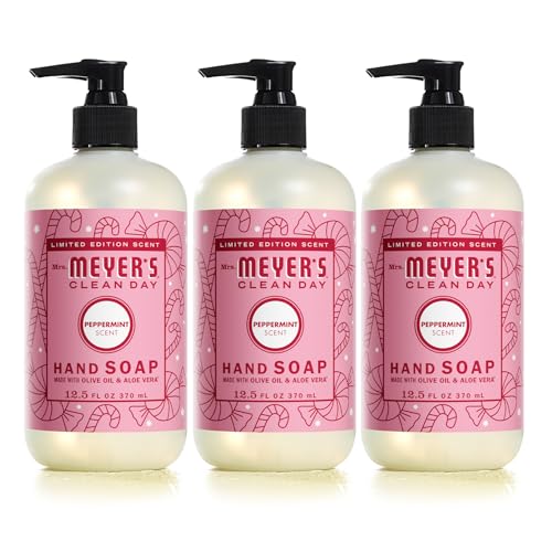 3 Pack Mrs. MEYER'S Peppermint Liquid Hand Soap