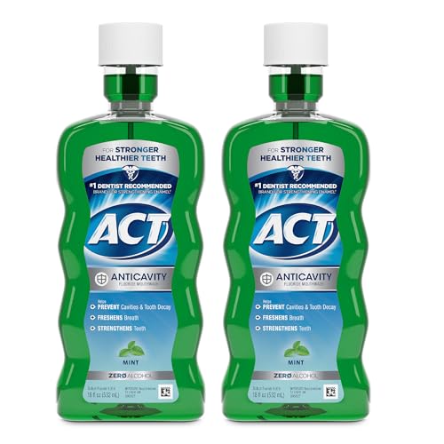 2 Pack ACT Anticavity Fluoride Mouthwash 18 fl oz