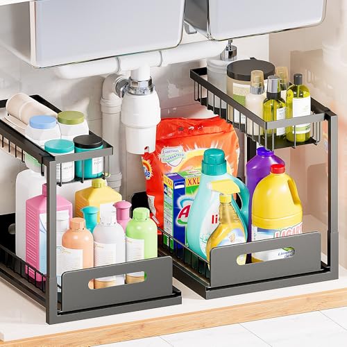 2 Pack Under Sink 2-Tier Pull-Out Organizers