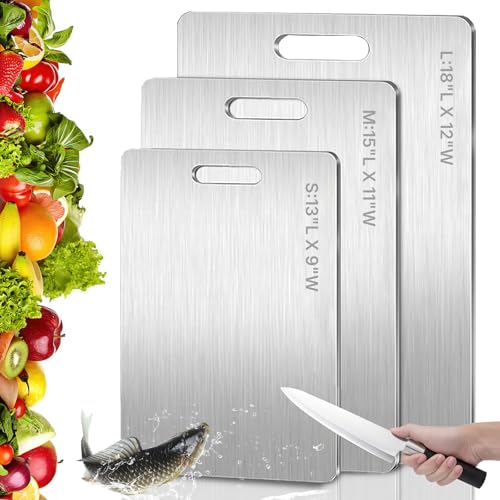 1PC Titanium Cutting Board, Pure Metal, Dishwasher Safe