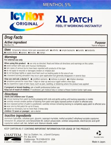 Icy Hot XL Pain Relief Patch (3 Count)