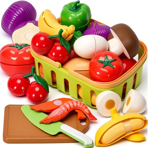 25 Piece Cutting Play Food Kitchen Toy Set