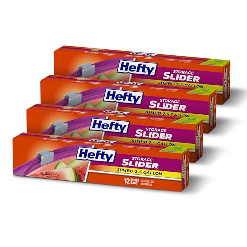 48 Count Hefty 2.5 Gallon Slider Storage Bags