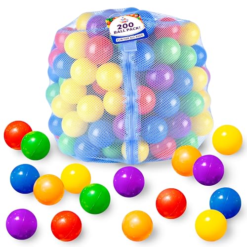 200 Count Crush-Resistant Plastic Ball Pit Balls