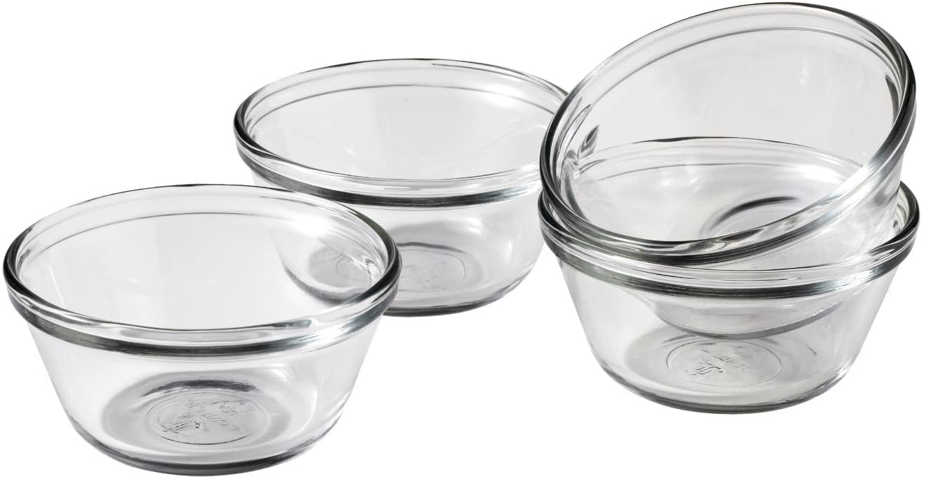 Anchor Hocking Set of 4 Glass Custard Cups