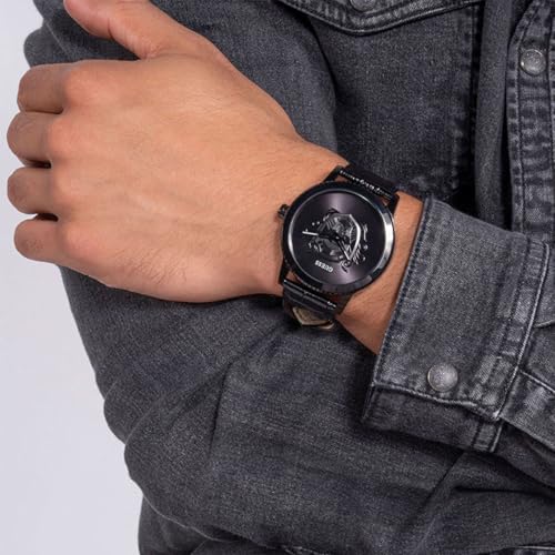 GUESS Men's 44mm Black Watch with Strap