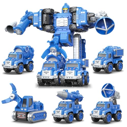 5-in-1 Detachable Construction Vehicle Robot Toy Set