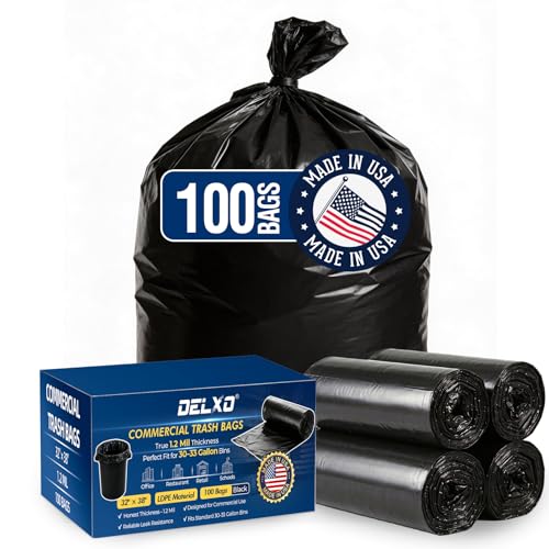 100 Count Heavy Duty 30-33 Gallon Trash Bags