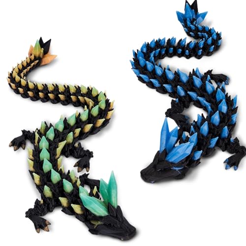 2 Pack Glow in the Dark Articulated Dragon Toys