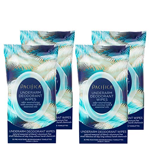 4 Pack Pacifica Coconut Milk Deodorant Wipes