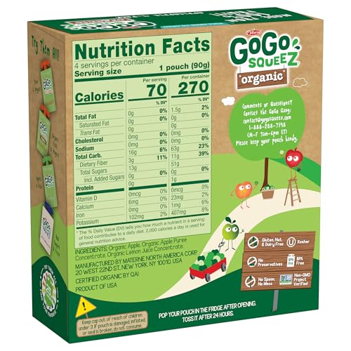 GoGo squeeZ Organic Applesauce and Fruit Puree
