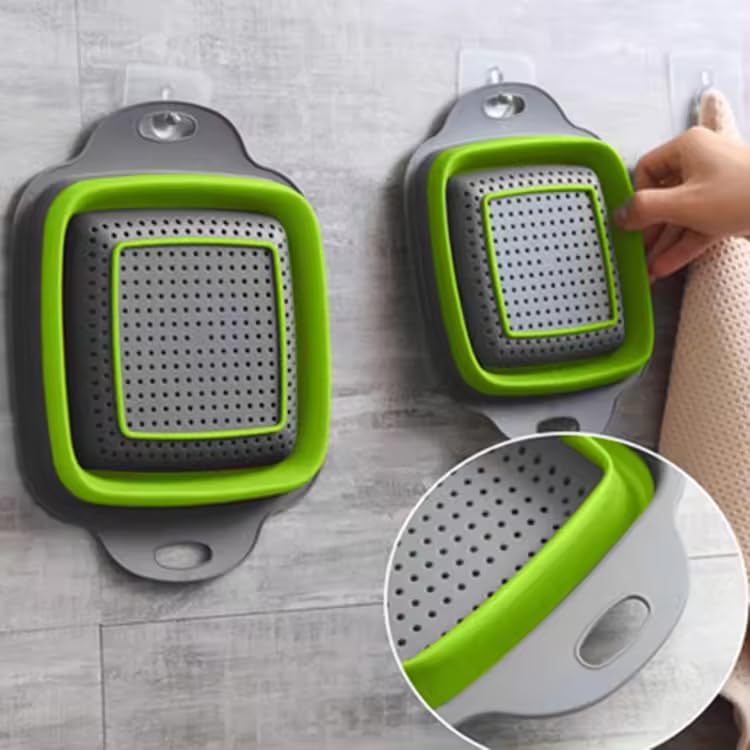 3 Pack Silicone Collapsible Colanders for Easy Storage