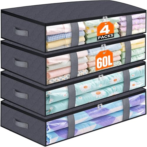 4 Pack 60L Under Bed Storage Bags