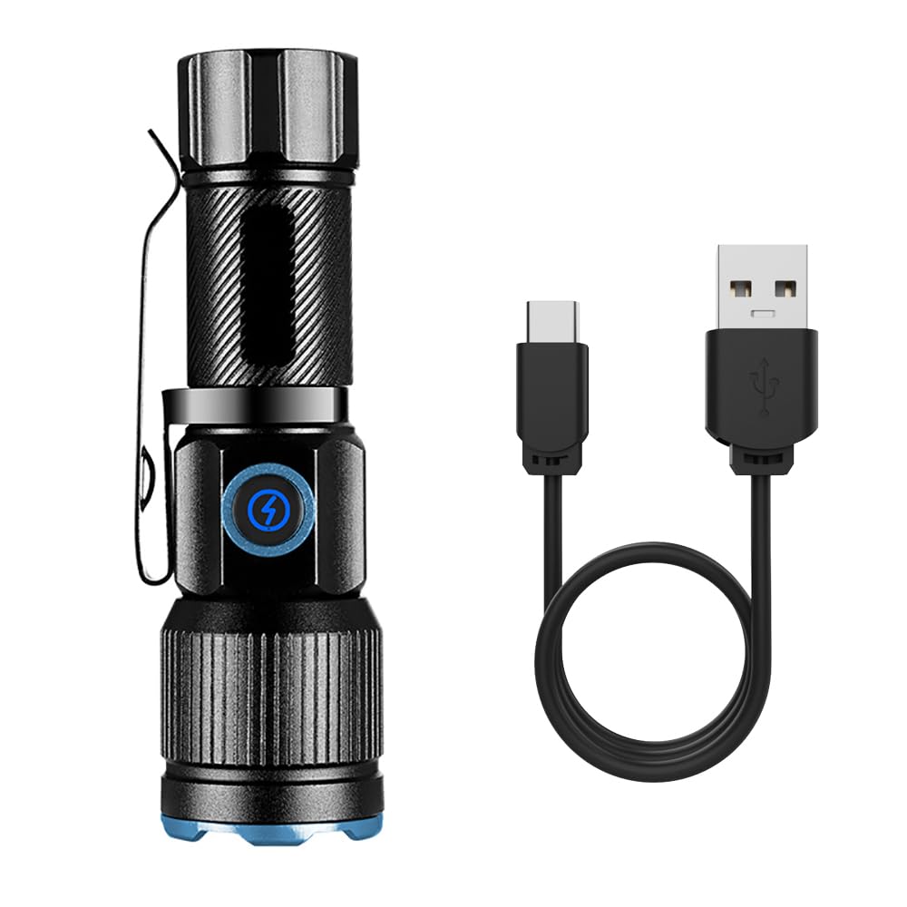 ALONEFIRE Mini LED Flashlight USB Rechargeable