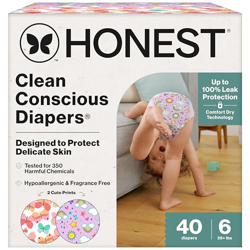 40 Count Honest Hypoallergenic Disposable Baby Diapers