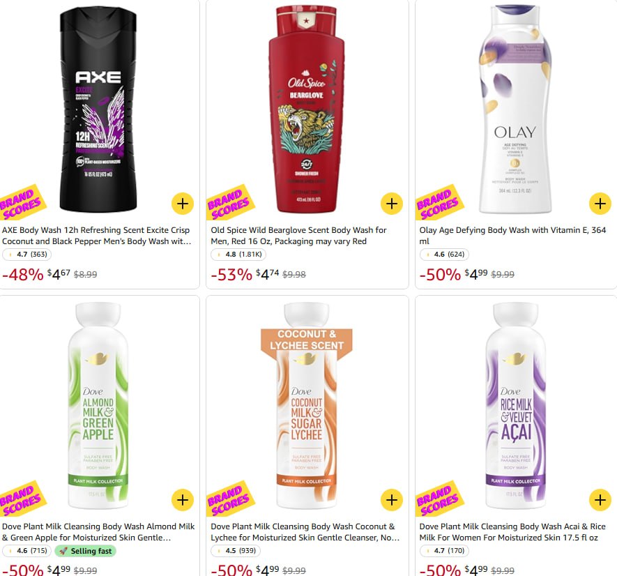 Up To 65% Off Top Branded Body Wash!