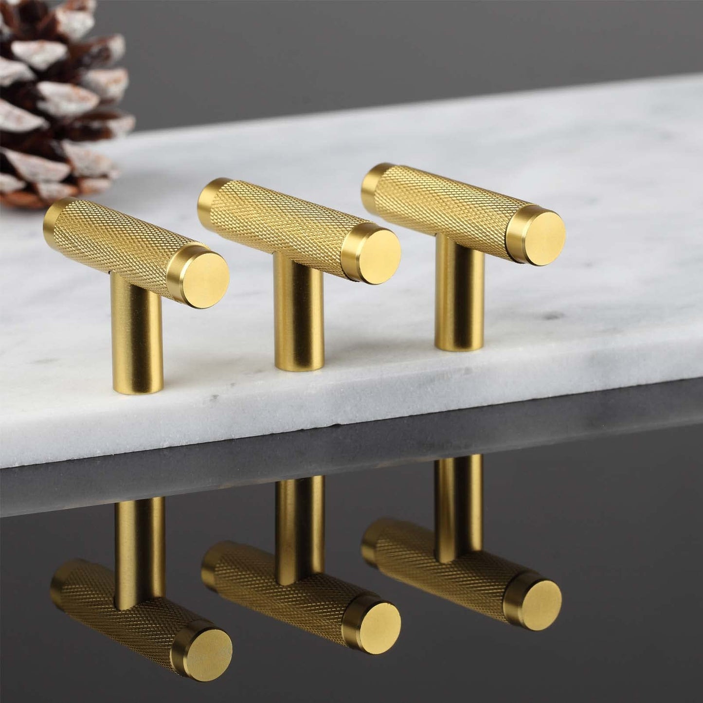 AITITAN 10 Pack Gold Cabinet Knobs Gold Knobs for Cabinets and Drawers - 2 Inch Length Single Hole T Bar Cabinet Knobs Gold, Brass Drawer Knobs and Gold Dresser Knobs