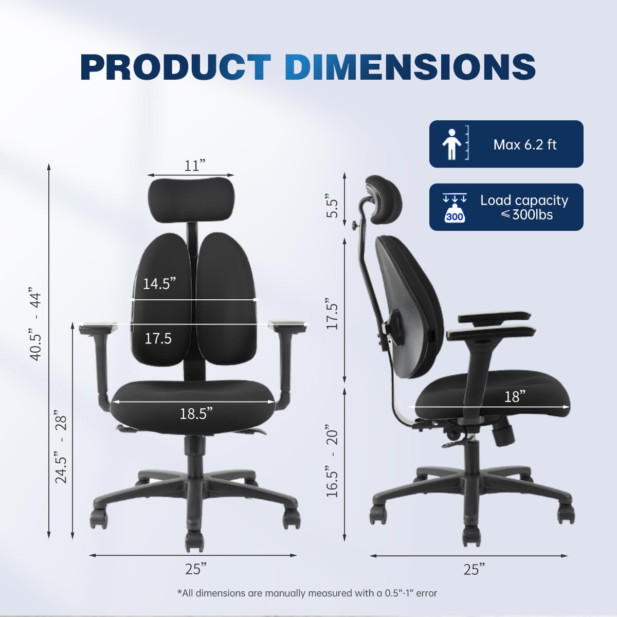 DERSITE Ergonomic Office Chair with Lumbar Support