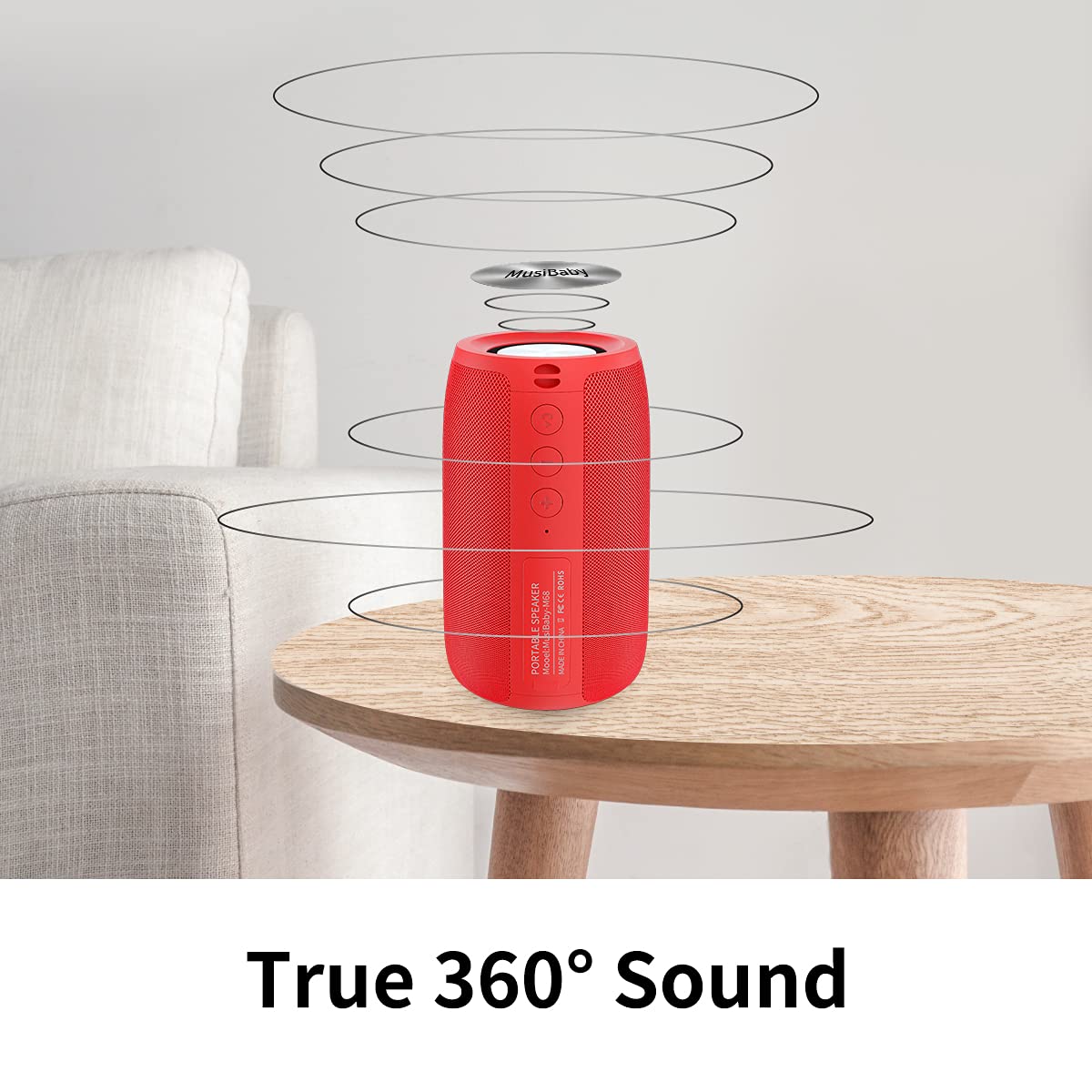 Portable Waterproof Bluetooth Speaker with 24H Playtime