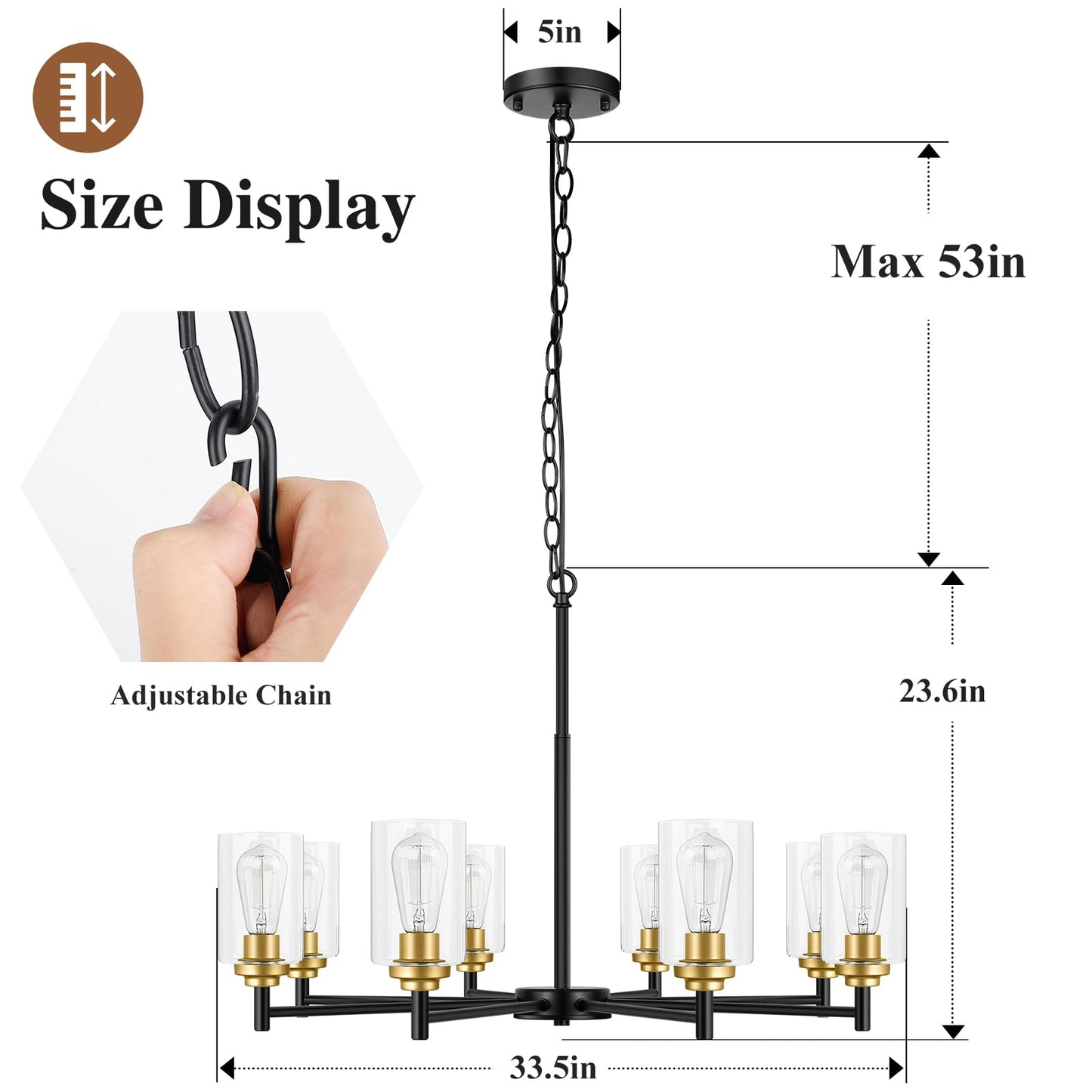 Sucolite 8-Light Modern Farmhouse Chandelier