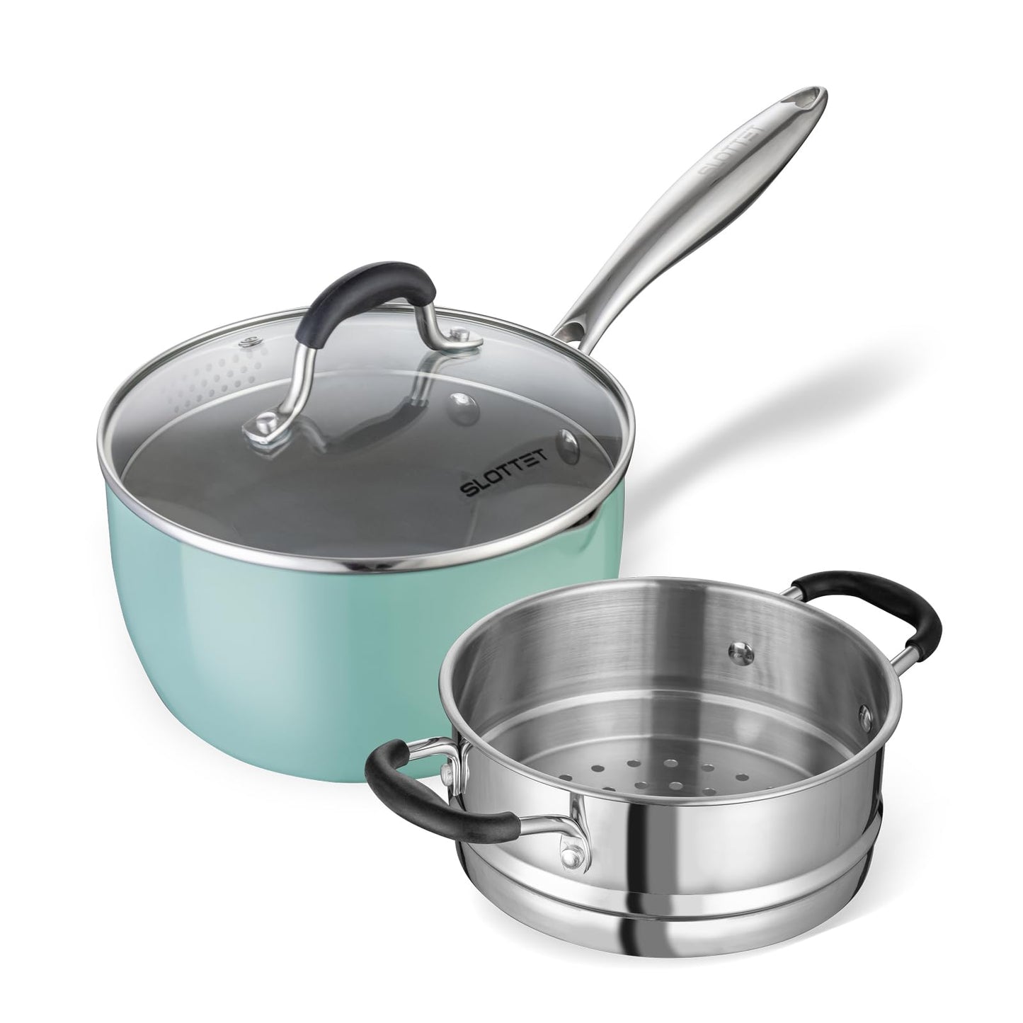 SLOTTET Nonstick Stainless Steel Saucepan with Lid