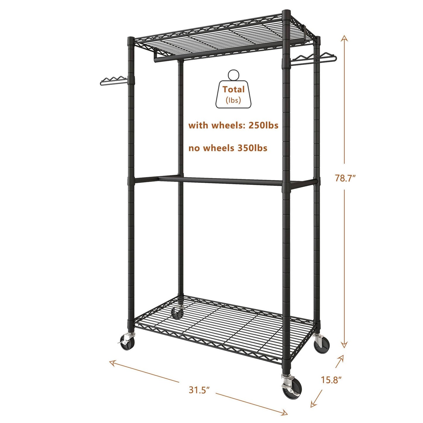 Heavy Duty 2-Tier Clothes Rack by Wiracks