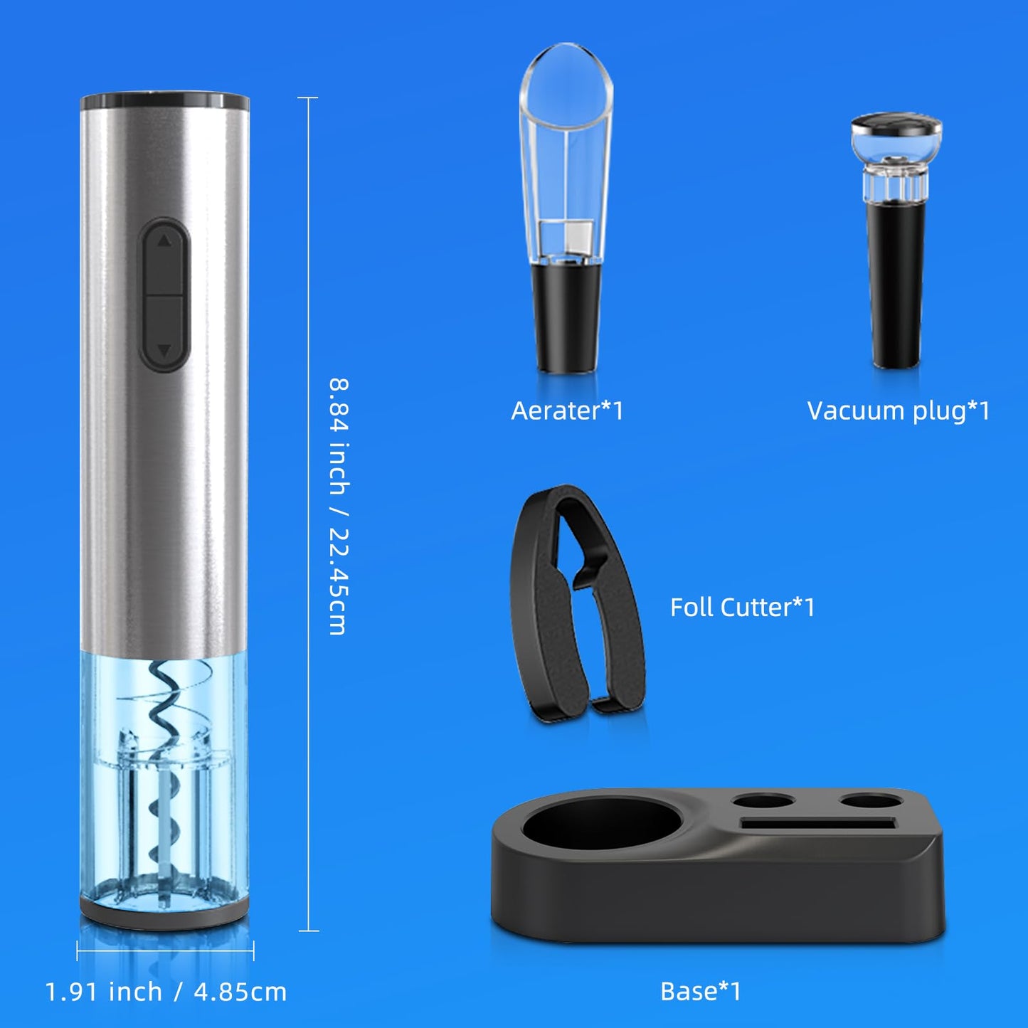 5-in-1 Electric Wine Opener Set with Accessories